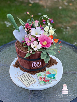 Sugar Flower Flowerpot Cake